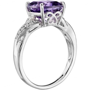 แหวนรูปหัวใจพลอยอเมทิสต์สำหรับงานแต่งงาน - Product Image 4