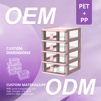 Organisateur de tiroir transparent en forme de lapin de dessin animé JX - Mini boîte de rangement de bureau multifonctionnelle pour papeterie, cosmétiques et petits objets