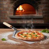 Pizza Peel Spatule à pizza en aluminium avec manche en bois pliable