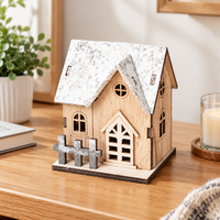 Décoration de Noël en bois en gros : Maison rustique de village de Noël, ornement de table pour la maison et les fêtes