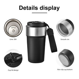 Vasos Personalizados de Acero Inoxidable Azul de 17oz/500ml con Tapa, Aislamiento al Vacío, Libres de BPA, Aislamiento Térmico de 6-12 Horas, Venta al Por Mayor - Product Image 5