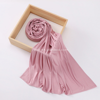 Foulard en jersey de coton de haute qualité, extensible, uni, pour femmes, doux, opaque, en mousseline, hijab, vente en gros
