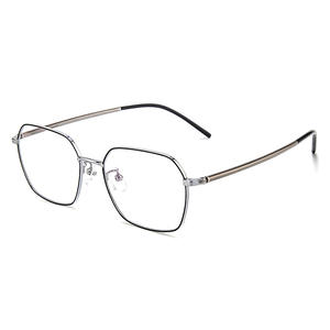 Montures de lunettes artistiques géométriques simples, monture complète légère en titane pur, unisexe, verres en résine, Shenzhen 3046 - Product Image 1