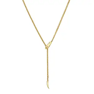 Newest trends 14k gold vermeil snake chain lariat necklace silver fashion jewelry necklaces