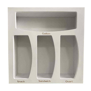 Sample Available White Bamboo Kitchen Drawer Organizer Plastic Baggie Ziplock Bag Food Storage Organizer Holder and Dispenser