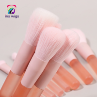 Pinceaux de maquillage professionnels personnalisés pour le visage, lot de 10, vente en gros directe d'usine, poignée en plastique, idéal pour les voyages, sac inclus, échantillon gratuit