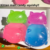 Mainan Squishy Bentuk Kucing Isi Maltosa TPR, Pereda Stres untuk Anak-anak dan Dewasa