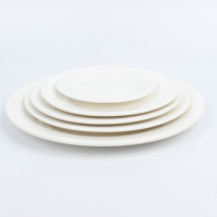 Assiettes plates en céramique blanche pure de 10 pouces, grand format, prix de gros, pour restaurant