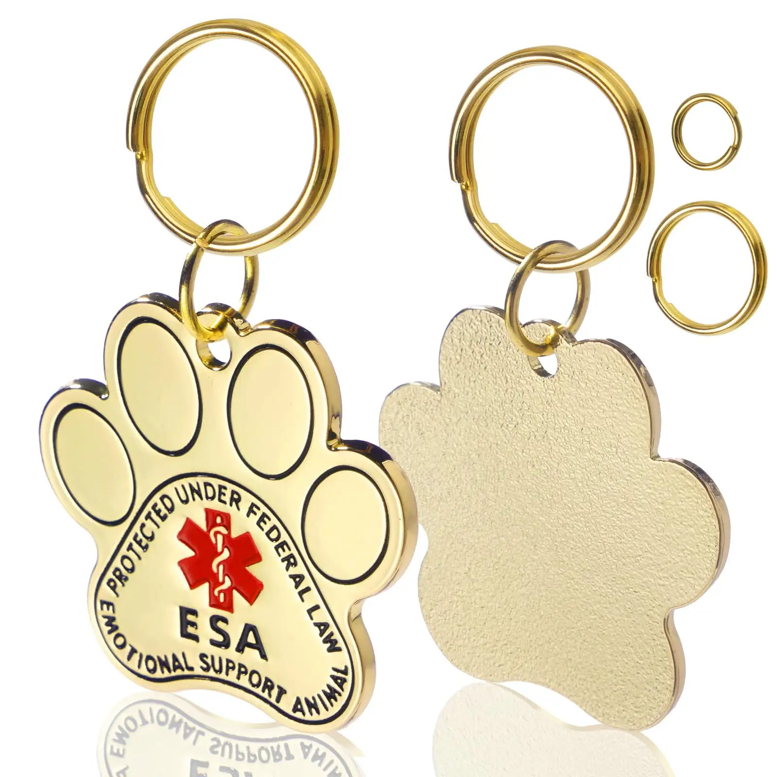 कस्टम व्यक्तिगत बुटीक बड़े आकार के सोने के स्टेनलेस स्टील कुत्ते का नाम टैग पालतू कुत्ते बिल्ली के लिए भावनात्मक समर्थन
