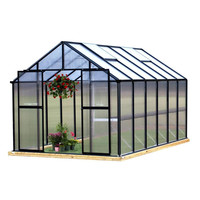 Matériau de construction agricole en aluminium et en polycarbonate de taille personnalisée Serres pour jardin de fleurs