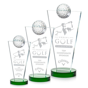 Trofeo de cristal con forma de pelota de golf, grabado con láser, premio de vidrio para torneo corporativo de golf, regalo. - Product Image 2