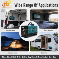 Chauffage diesel intégré OkyRie AX22H à commutation automatique 12V 24V, ultra silencieux et portable pour tente extérieure, camping-car, fourgonnette