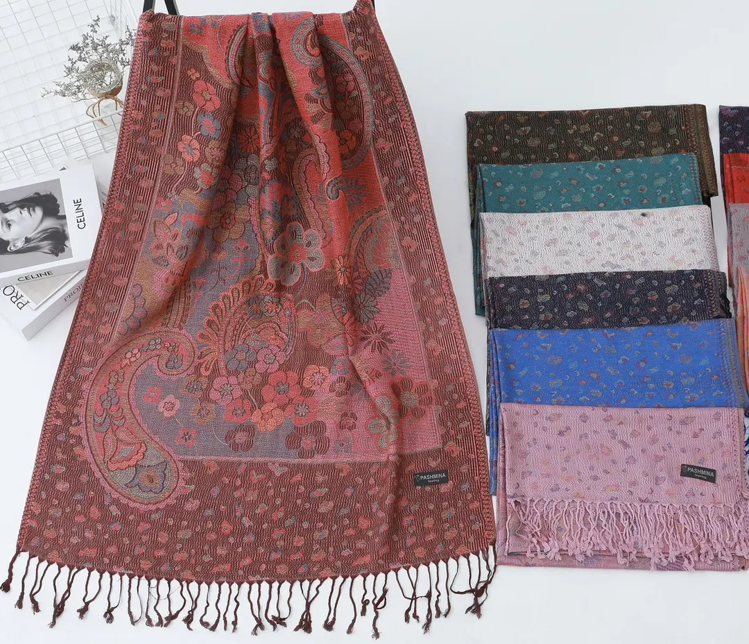 egyptian scarf weaving machine pashmina kashmiri shawls long tassel pashmina bufanda
