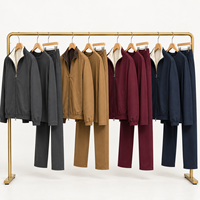 Veste à fermeture éclair réversible, t-shirt en coton mercerisé, pantalon chino extensible coupe droite, ensemble trois pièces pour homme, style business décontracté et technique