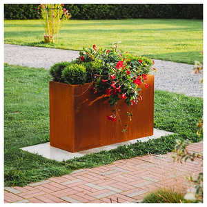 Bac à fleurs extérieur en acier Corten de qualité supérieure, écologique, pour jardin, pot de plantes domestique, boîte aux lettres - Product Image 3