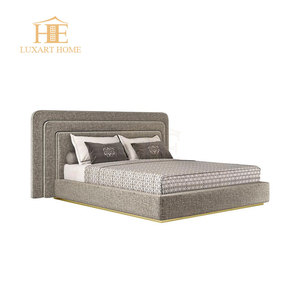 Chambre à coucher <span class=keywords><strong>de</strong></span> luxe fond en velours intérieur <span class=keywords><strong>tête</strong></span> <span class=keywords><strong>de</strong></span> <span class=keywords><strong>lit</strong></span> personnalisée avec lumière LED <span class=keywords><strong>décoration</strong></span> <span class=keywords><strong>murale</strong></span> panneau mural en tissu rembourré - Product Image 5