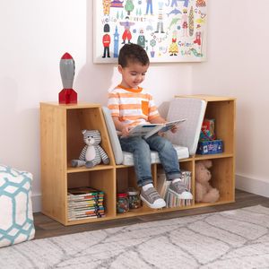 Étagère de rangement pour jouets en bois, bibliothèque pour enfants avec coin lecture - Product Image 4