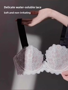 Set intimo Sexy in pizzo trasparente da donna <span class=keywords><strong>reggiseno</strong></span> Push-up Anti-Sagging regolabile sottile con livello di controllo deciso per il grande petto - Product Image 2