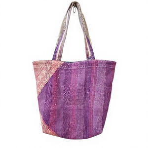 Bolsa de Compras de Terciopelo Indio Hecha a Mano, Ligera, de Color Sólido, para Verano y Otoño, Ecológica, Acolchada, de Algodón, Grande y Suave - Product Image 1