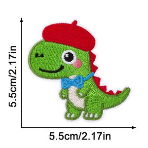 NEW Iron on Children's Eco-Friendly Embroidered Happy Birthday Cute <b>Dinosaur</b> Patch - Product Image 2