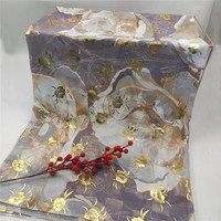 Tissu floral imprimé numérique personnalisé en polyester voile japonais avec feuille d'or pour Dirac somalien et Toub pour femmes soudanaises
