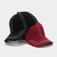 Casquette de baseball délavée à double couture et bords bruts, style urbain, unisexe, pour hommes et femmes, décontractée, pour l'extérieur