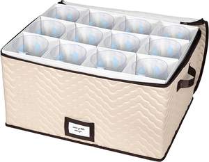 Classica Scatola Pieghevole a 12 Scomparti per Calici da Vino, Personalizzabile, Quadrata, Ecologica, in Poliestere e Cartone, 20-35L - Product Image 1