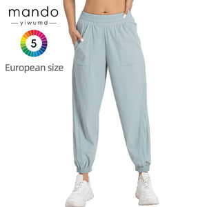 Logo personnalisé 75% Nylon 25% Spandex Silky-Smooth Quick-Dry Baggy Track Pant <span class=keywords><strong>Pantalon</strong></span> <span class=keywords><strong>de</strong></span> <span class=keywords><strong>jogging</strong></span> pour <span class=keywords><strong>femme</strong></span> à <span class=keywords><strong>taille</strong></span> haute avec poches latérales - Product Image 4