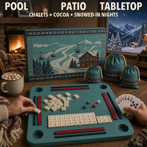 Tapis <span class=keywords><strong>de</strong></span> jeu flottant Apres <span class=keywords><strong>Ski</strong></span> <span class=keywords><strong>Chalet</strong></span> en mousse EVA multi-jeux pour Mahjong américain, Rummy et cartes imperméables - Product Image 5