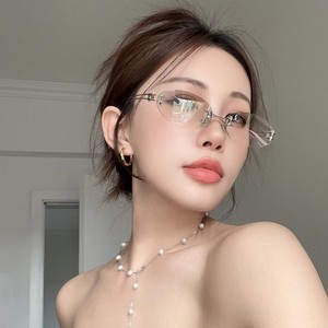 แว่นกันแดดปรอทไร้กรอบแฟชั่นทันสมัยสำหรับผู้หญิงสไตล์เว้าสำหรับสาวๆหน้าร้อนเท่ๆ - Product Image 3