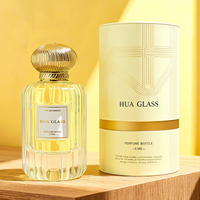 Flacon de parfum en verre cylindrique de haute qualité 100 ml, flacon de parfum vide avec logo personnalisé, avec boîte cadeau, vaporisateur à pompe, fournisseur OEM ODM