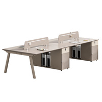 Ensemble de bureau et de chaises pour 4/6 personnes, design minimaliste moderne, matériau PVC, boîte de gaine de câbles ignifuge