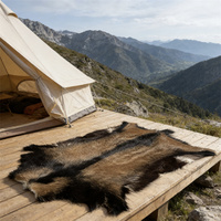 Tapis en fourrure de chèvre véritable, tapis en fourrure pour salon