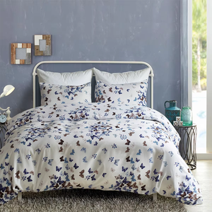 Set di biancheria da letto tessile per la casa estiva in 3 pezzi. Copertura in poliestere spazzolato con stampa floreale, set di <span class=keywords><strong>lenzuola</strong></span> e federa - Product Image 1