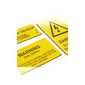Étiquette d'avertissement de sécurité en PVC imprimée sur mesure, autocollant en plastique adhésif pour l'identification des produits, risque électrique - Product Image 2