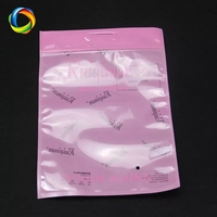 Petit sac de pochette zip-lock en plastique réutilisable respectueux de l'environnement personnalisé pour vêtements debout avec fenêtre transparente