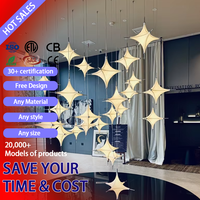 DUOMEIJU Lustres suspendus de luxe modernes et grands, en cristal vintage, LED 3000K, dorés, à hauteur réglable, pour hôtels, escaliers et salles à manger