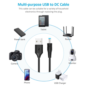 Câble d'alimentation USB-DC 5V universel avec prise DC 5,5x2,1 mm <span class=keywords><strong>et</strong></span> connecteurs <span class=keywords><strong>jack</strong></span> 13 broches - Product Image 2