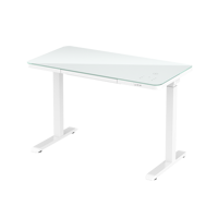Table de bureau électrique en verre avec tiroir bureau à domicile hauteur réglable ordinateur debout assis debout bureau