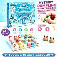 Calendrier de l'Avent Mystère de Noël : Jouet Anti-stress Squishy Personnalisé en Forme de Baozi Chinois – Boîte Surprise (Entrepôt USA)