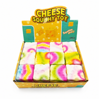 Balle anti-stress souple en PU de 7 cm en forme de beurre, bâton de fromage, jouet sensoriel émotionnel à presser - Unisexe pour 14 ans et plus