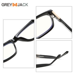 Montures de lunettes carrées grises anti-lumière bleue, verres plats, monture complète unisexe pour un look naturel et une mise en valeur du visage - Product Image 4