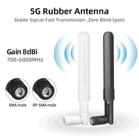 Router Inalámbrico 2.4GHz con Antena WiFi de 5dBi de Alta Ganancia, Interfaz Roscada, Tipo Rubber Duck, para AP, Cámara, Módem, OEM Personalizado