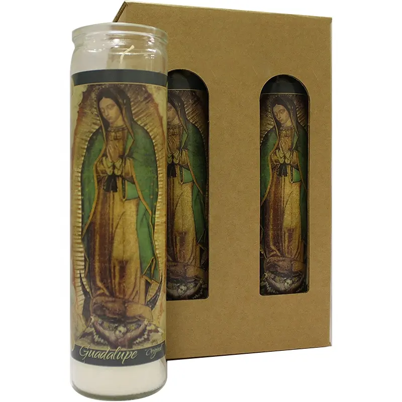 4-Pack orİjİnal-Our Lady of Guadalupe dini namaz adanmış mumlar cam kavanoz