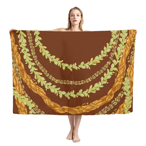 Sarong Hawaiano di Alta Qualità con Motivo Personalizzato <span class=keywords><strong>Sulu</strong></span>, Design Mokihana Lei per Donne, Stampa Artigianale, per Spiaggia, Casual, Vacanze e Feste - Product Image 3