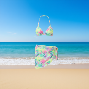 Set bikini HDJ per ragazze, costume da bagno con stampa floreale e gonna avvolgente, taglia 2/4 4/6 8/10 12/14 per abbigliamento da spiaggia - Product Image 3