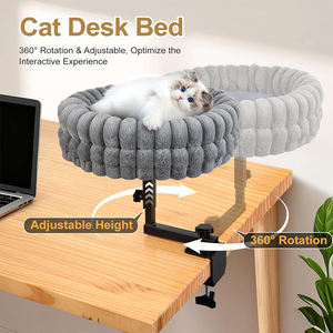 Cama de Escritorio para Gatos, Hamaca para Gatitos Pequeños, Lugar de Descanso Interior, Abrazadera para Mesa de Oficina, Ahorro de Espacio, 360° °   Cama Giratoria Plegable para Mascotas - Product Image 2