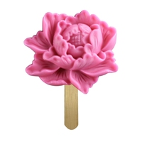 Moules Popsicles Moules à crème glacée en silicone Fleur de pivoine Moules à crème glacée Design floral Moule en silicone fait maison pour crème glacée et friandises congelées