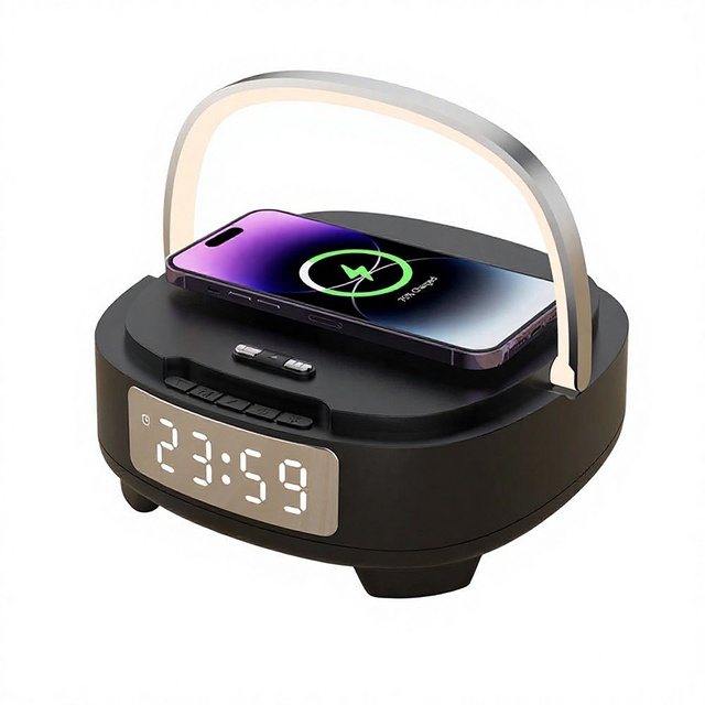 Multifunctional 5-in-1 Alarm Clock Bluetooth Speaker CFNZ08 Wireless Fast Charging Bedside Night Light Desktop Charger