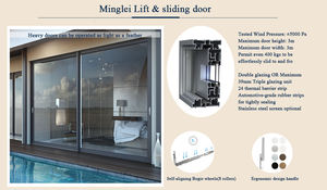 As2047 porte <span class=keywords><strong>coulissante</strong></span> australienne double vitrage cavité verre coulissant empilable portes extérieures empilables balcon aluminium portes coulissantes - Product Image 2